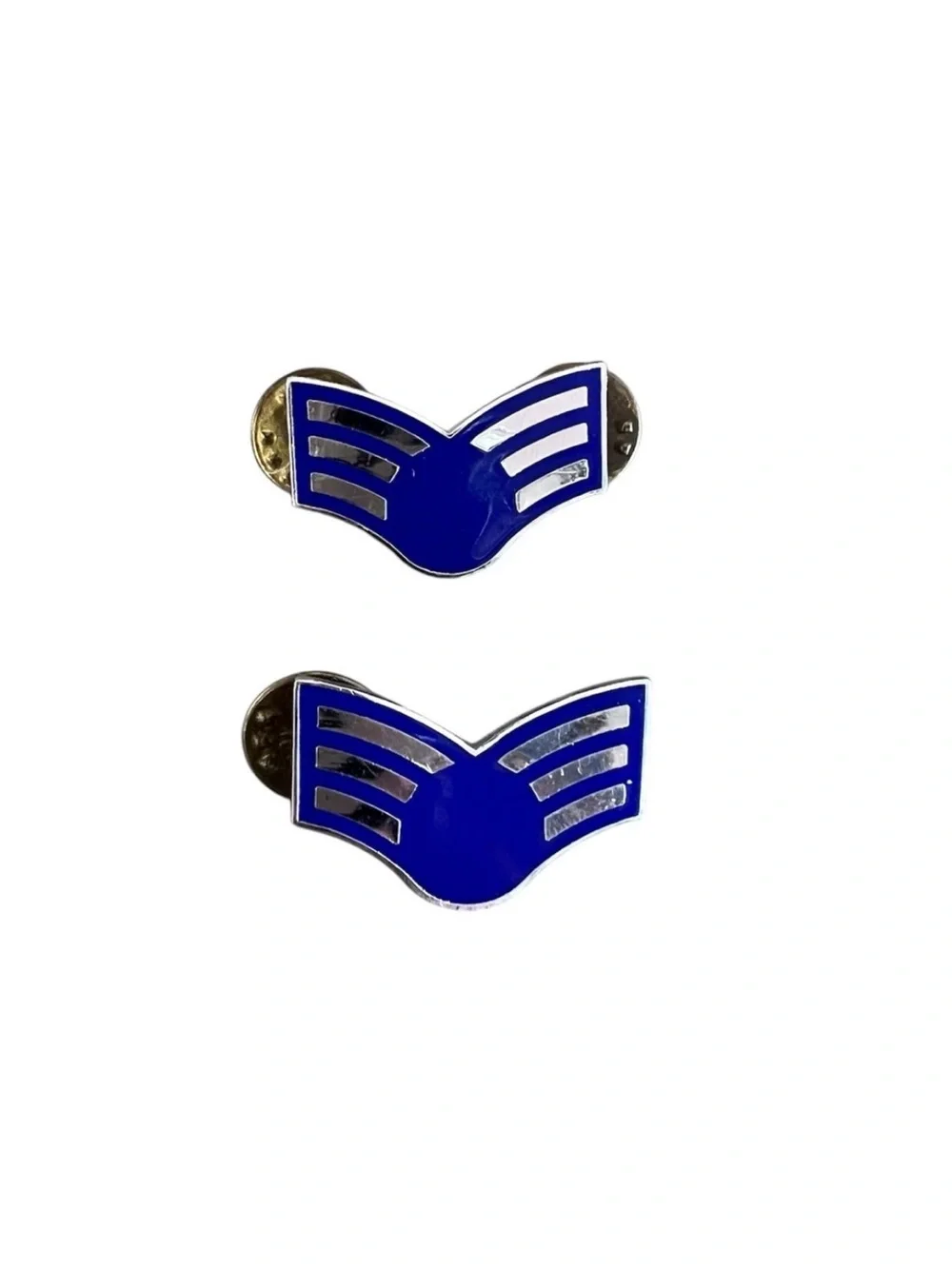 USAF SENIOR AIRMAN SRA METAL CHEVRON RANK COLLAR BADGE INSIGNIA